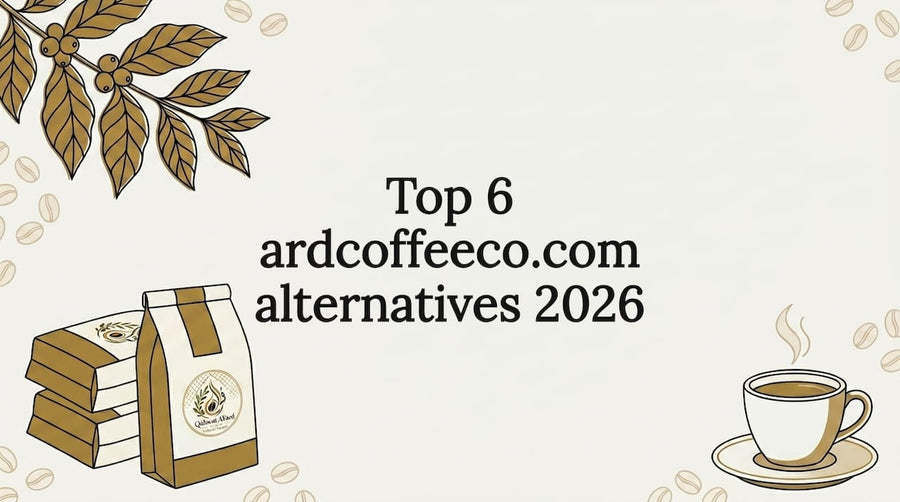 Flat vector coffee themed blog title card