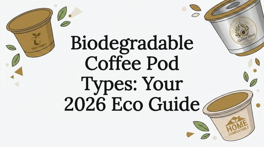 Flat vector coffee pod eco guide hero