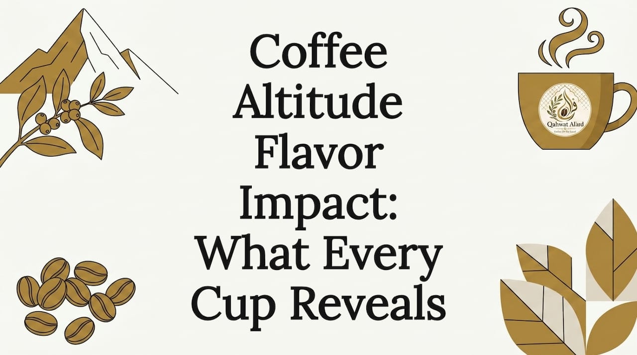 Decorative coffee altitude flavor title card