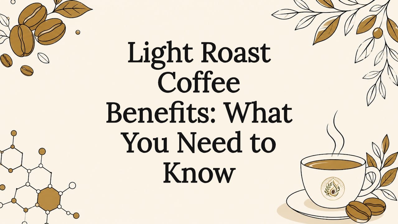 Decorative light roast coffee title card