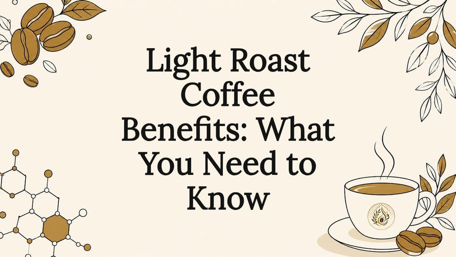 Decorative light roast coffee title card