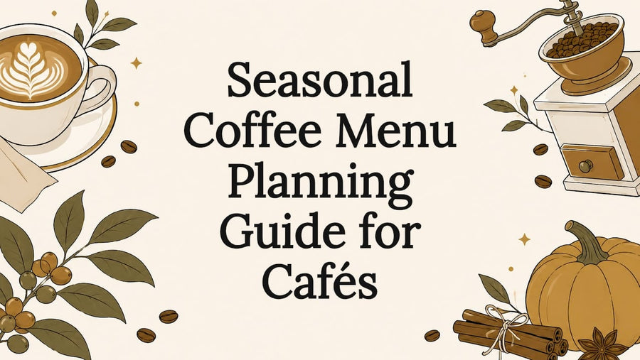 Seasonal coffee menu planning decorative title card