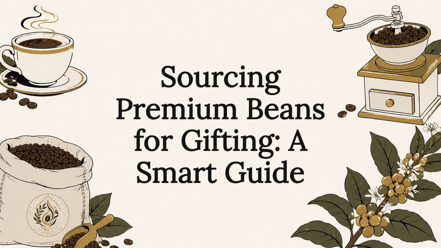 Decorative premium coffee title card illustration