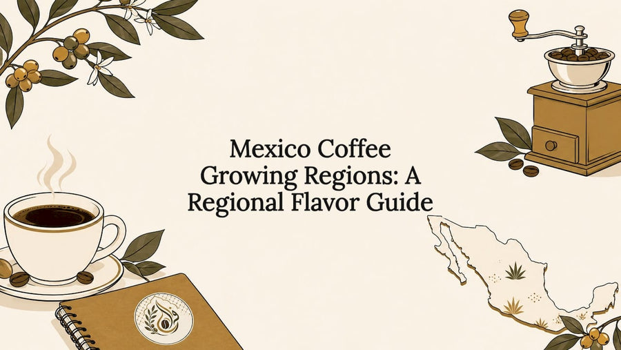Decorative coffee-themed title card frame