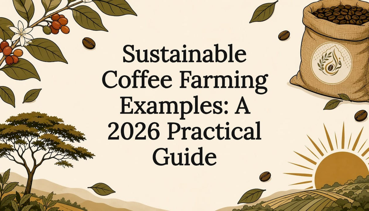 Decorative sustainability themed title card illustration