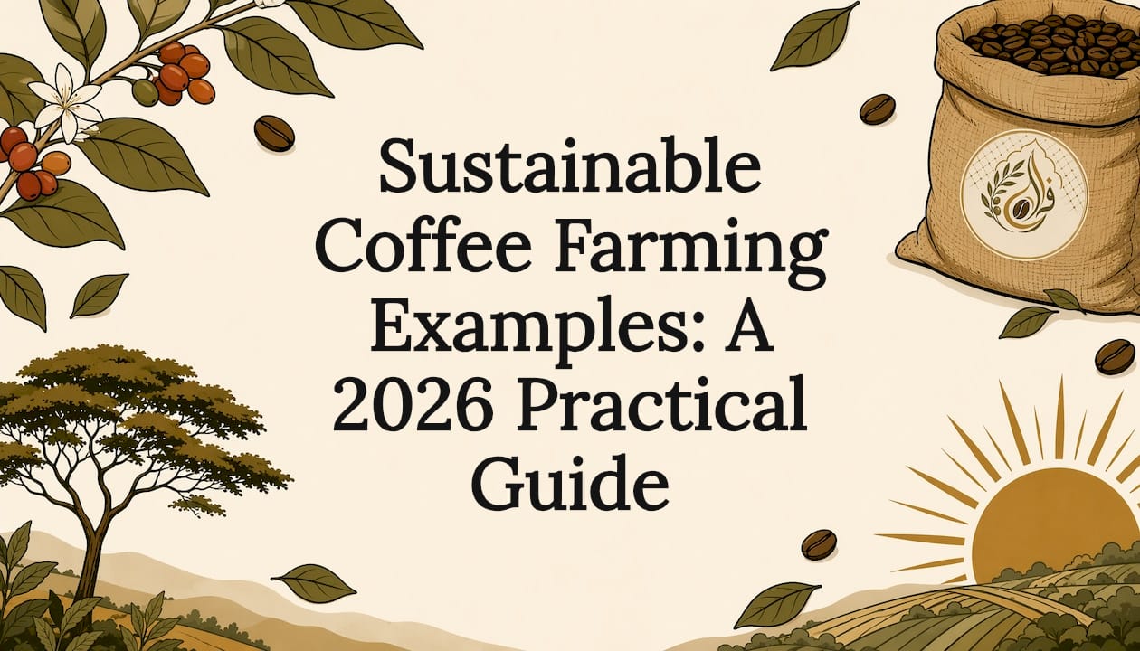 Decorative sustainability themed title card illustration
