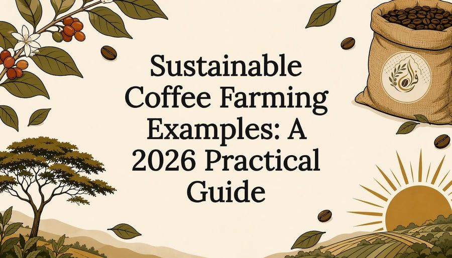 Decorative sustainability themed title card illustration