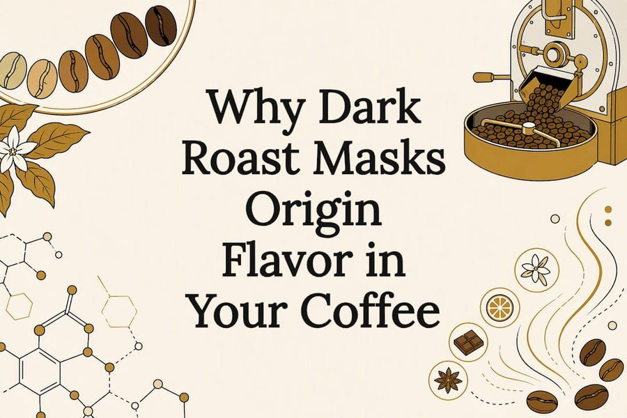 Decorative coffee roasting chemistry title card
