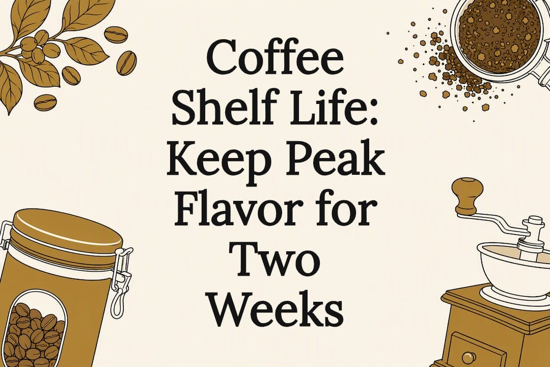 Decorative title card illustration for coffee freshness article