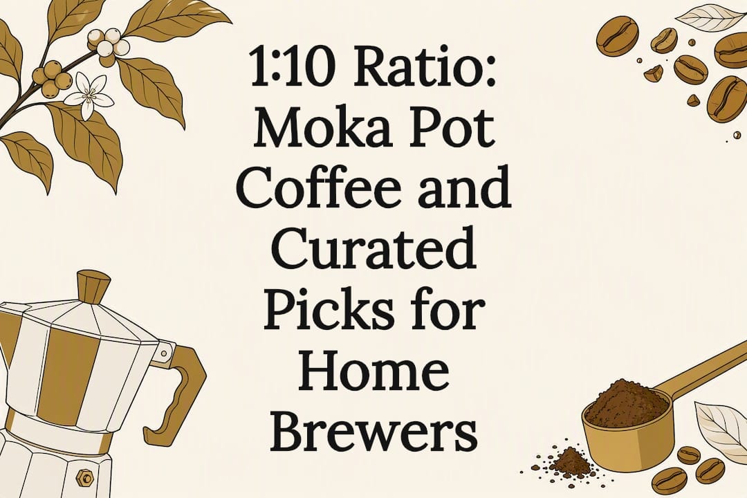 Decorative moka pot coffee title card