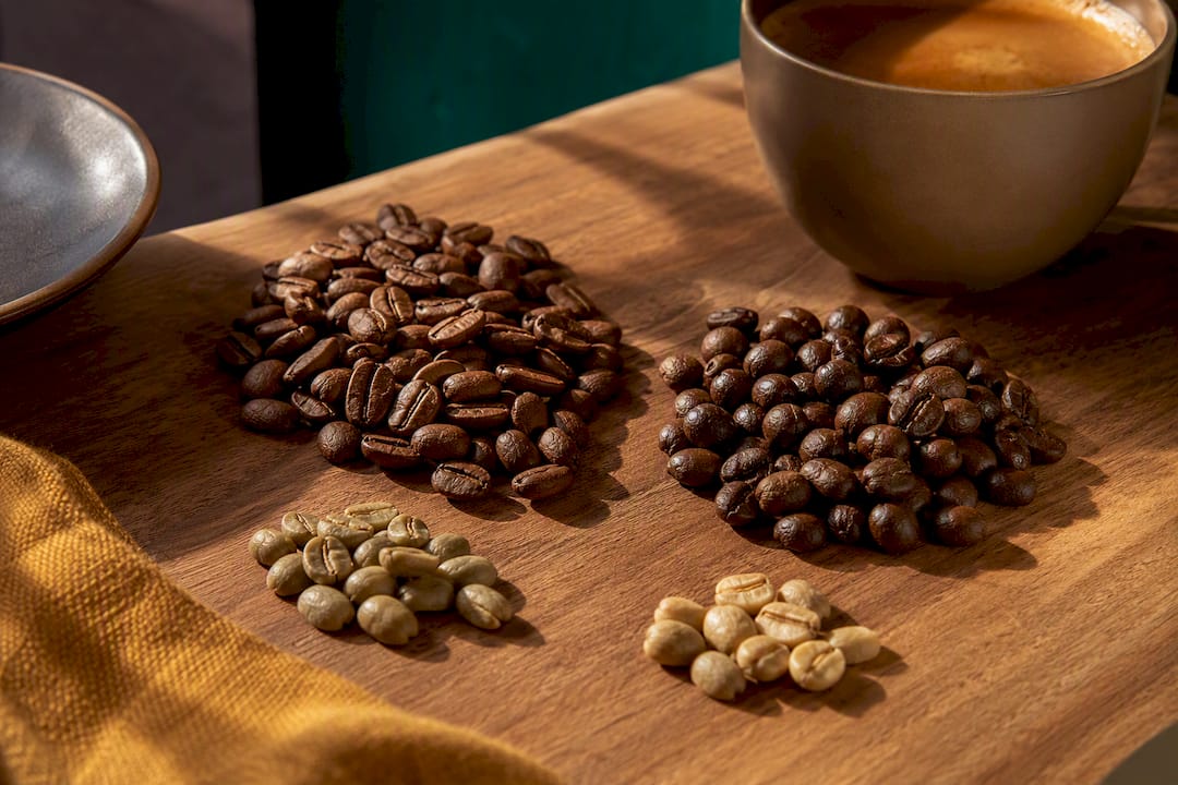 Grains d’arabica et de robusta pour espresso