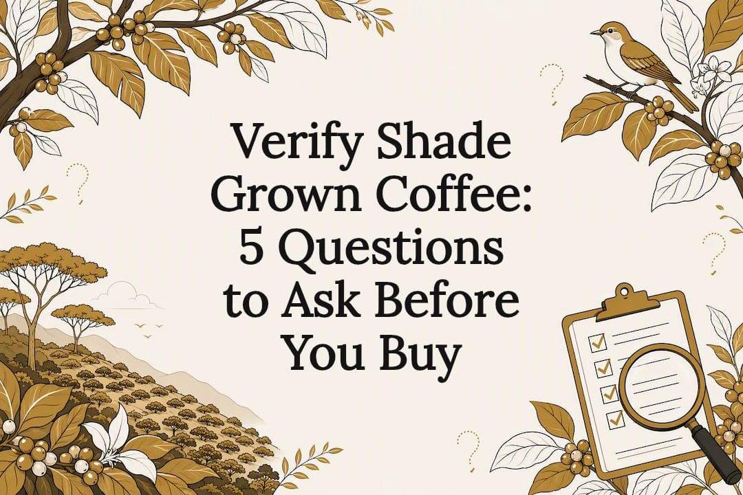 Shade-grown coffee verification title card