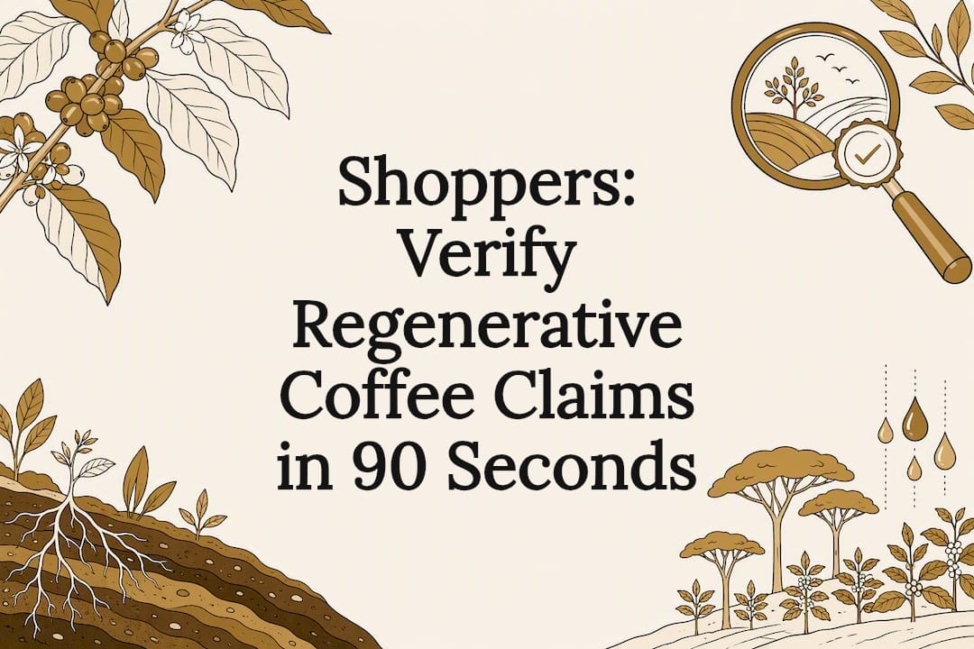 Decorative regenerative coffee verification title card