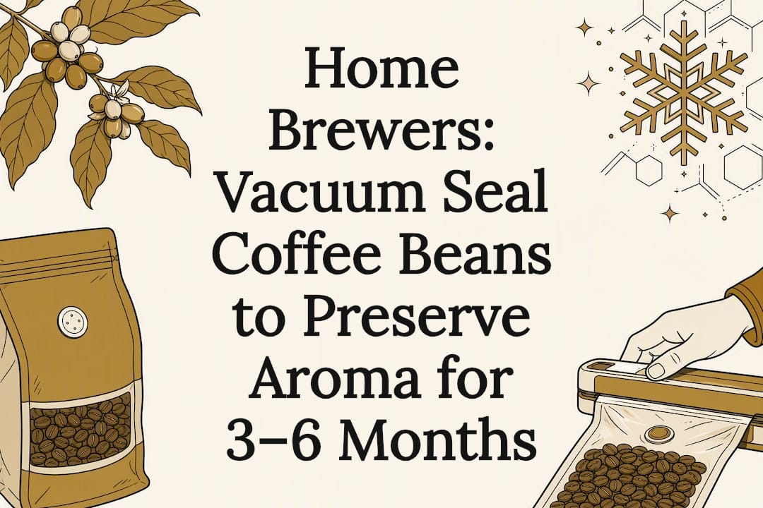 Decorative illustration of sealed coffee beans