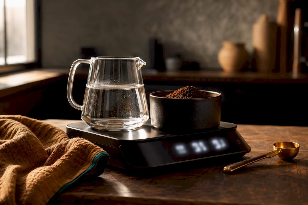 Balance pour mesurer le café et l'eau