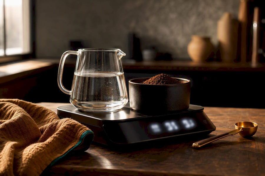 Balance pour mesurer le café et l'eau