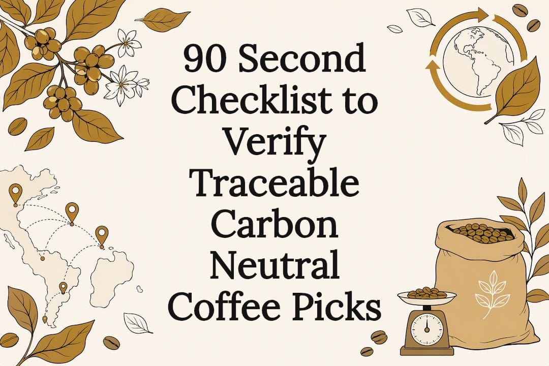 Decorative traceable coffee sustainability title card