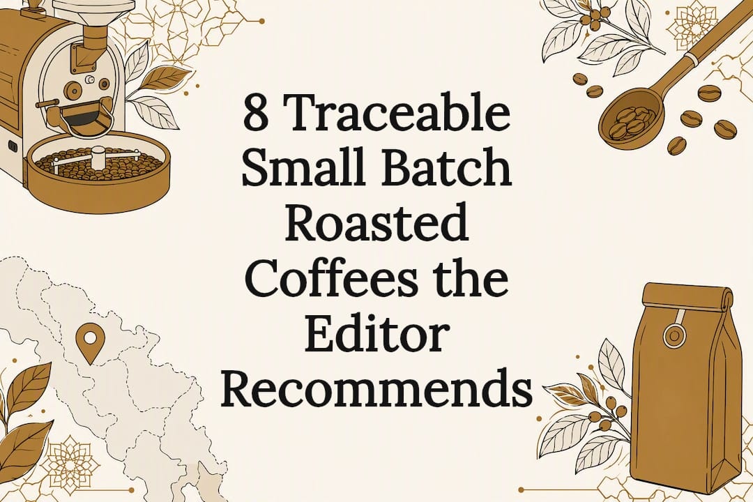 Decorative small batch coffee title card