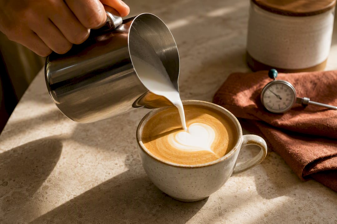 Versement principal du lait pour latte art