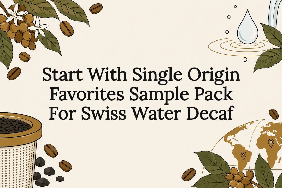 Swiss Water decaf title card illustration