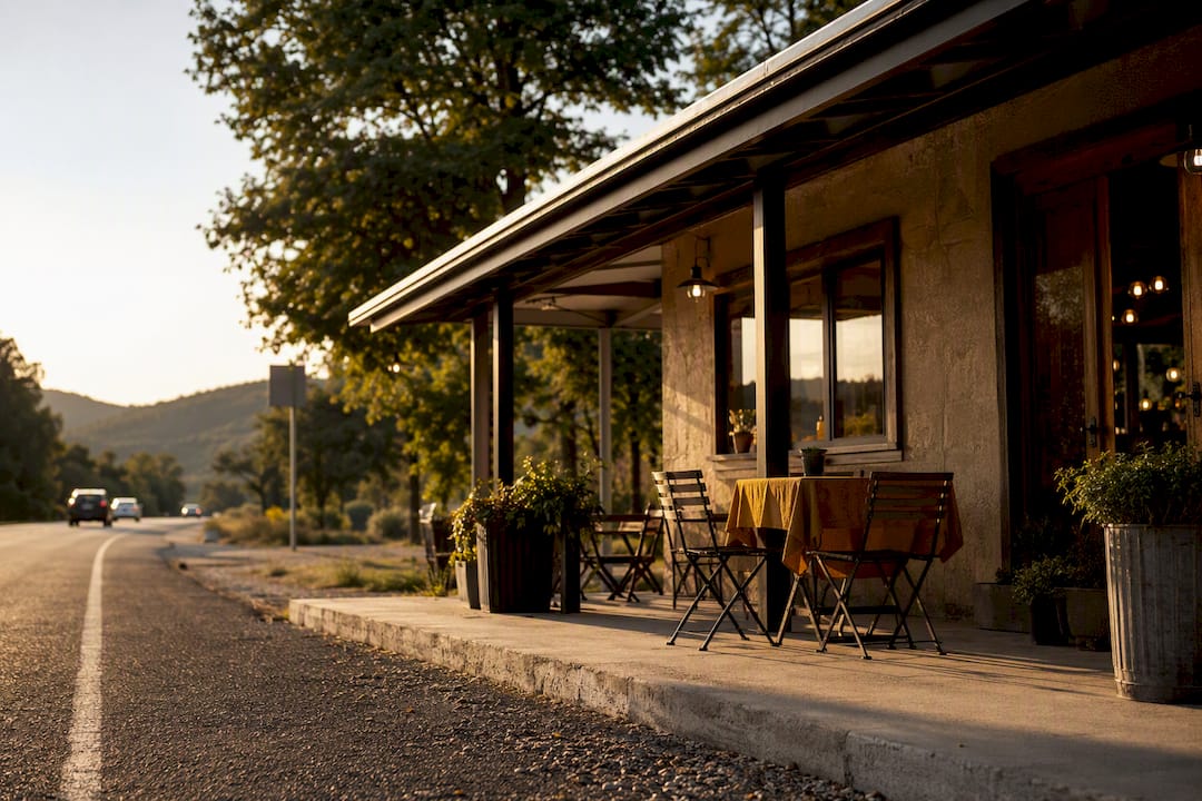 Café de bord de route en milieu rural