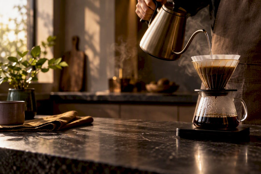 Préparation minutieuse d'un café filtre V60
