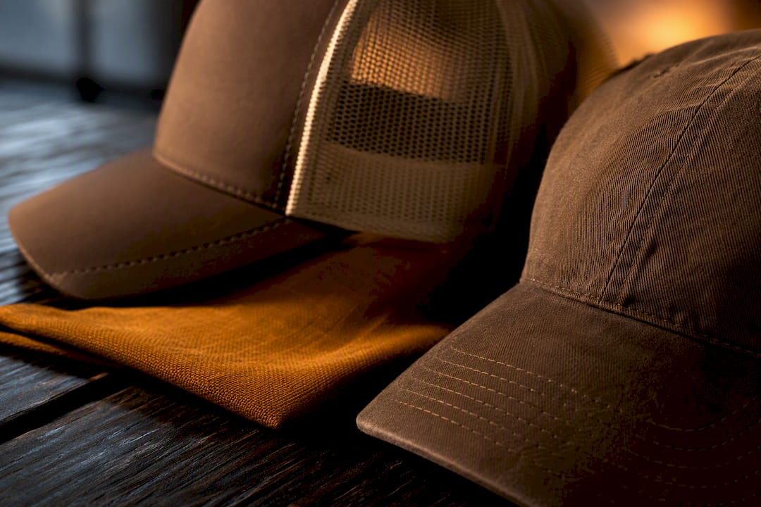 Detalhes em contraste de boné trucker e dad hat