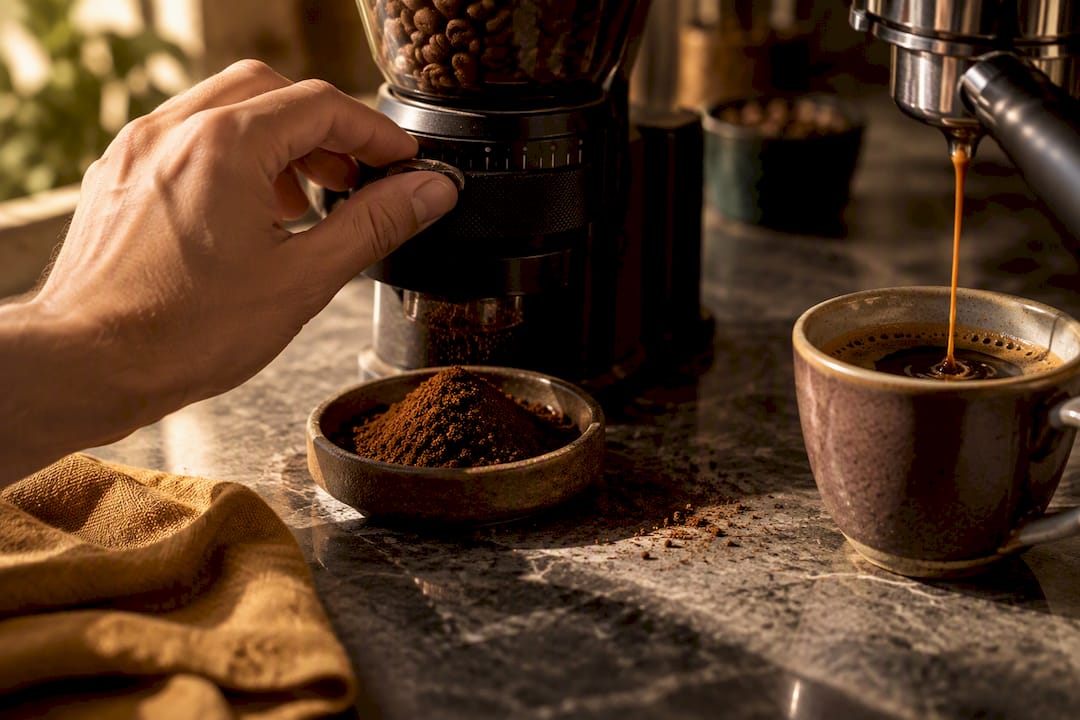 Ajuste de molienda para café oscuro