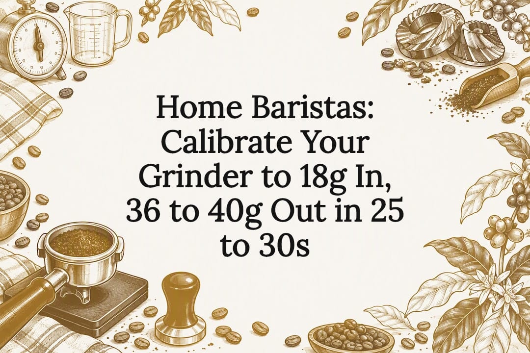 Decorative espresso calibration title card