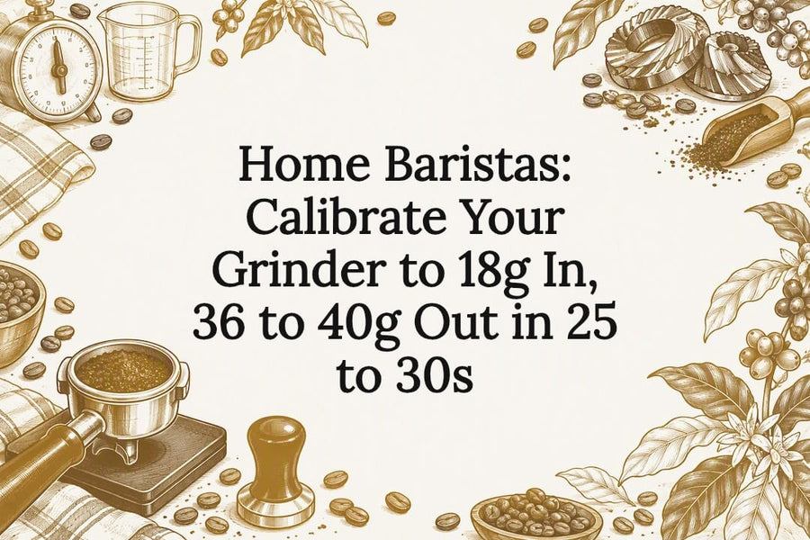Decorative espresso calibration title card