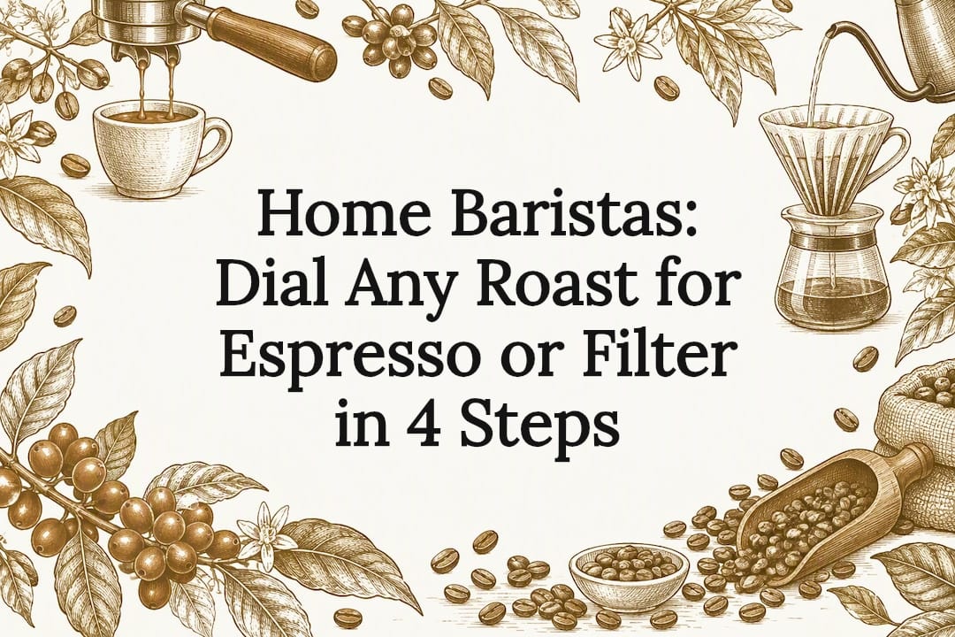 Decorative espresso and filter coffee title card