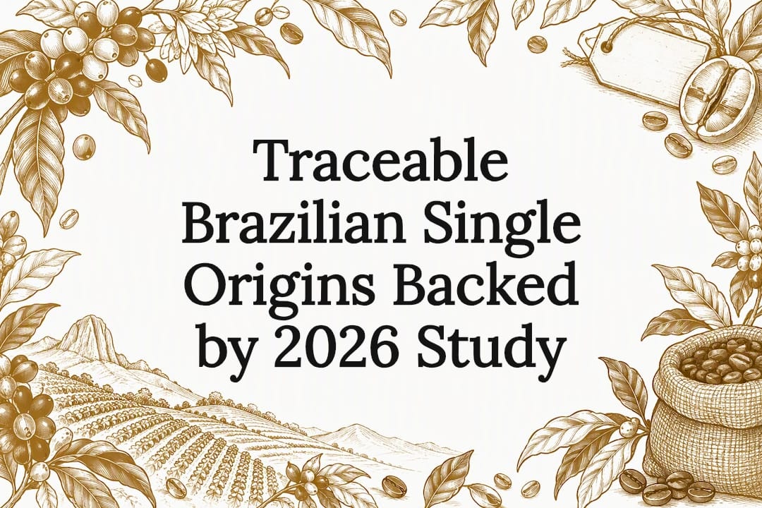 Decorative Brazilian coffee origin title card