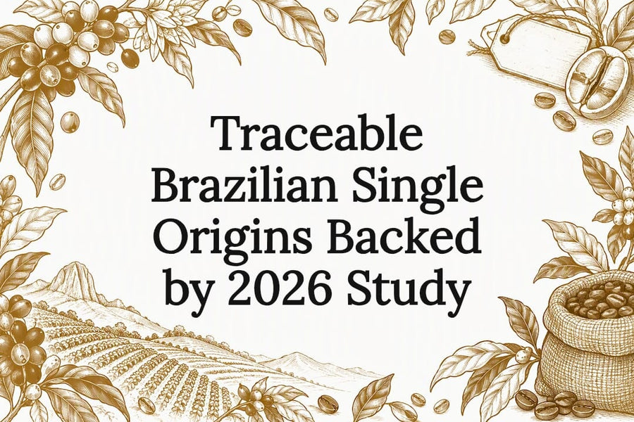 Decorative Brazilian coffee origin title card