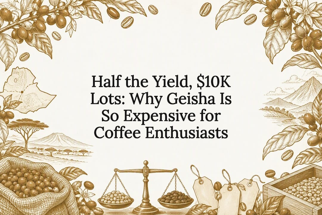 Decorative Geisha coffee title card