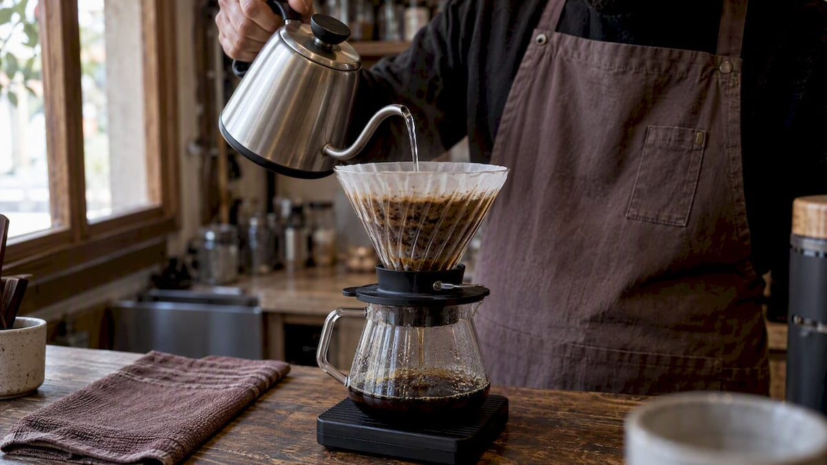 Café en train d'infuser avec la Hario Switch