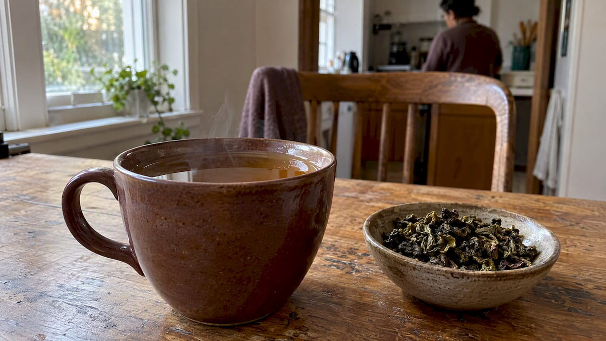 Té oolong preparado con hojas sueltas