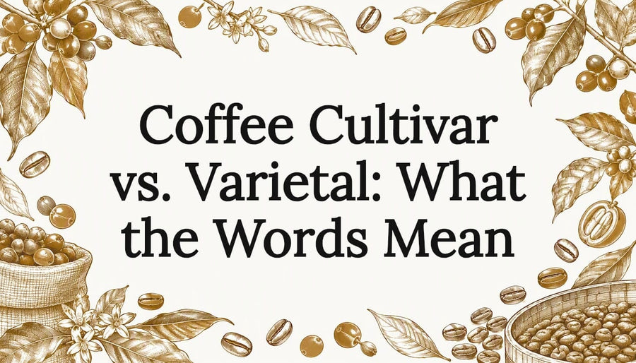 Coffee cultivar and varietal title card