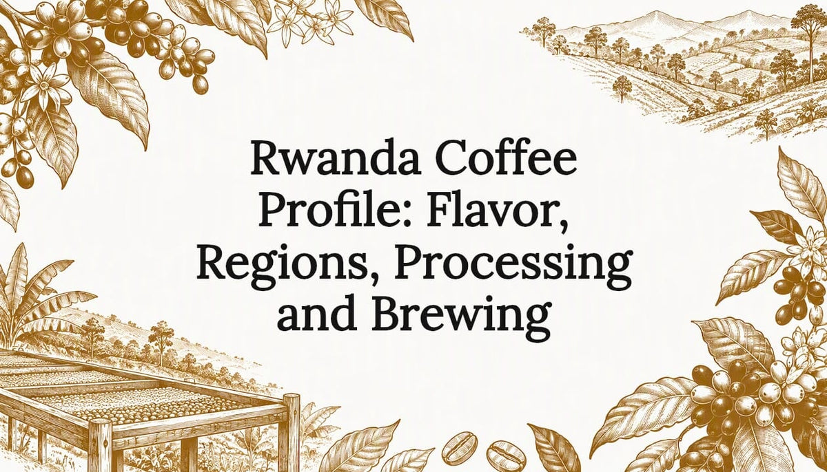 Decorative Rwanda coffee profile title card
